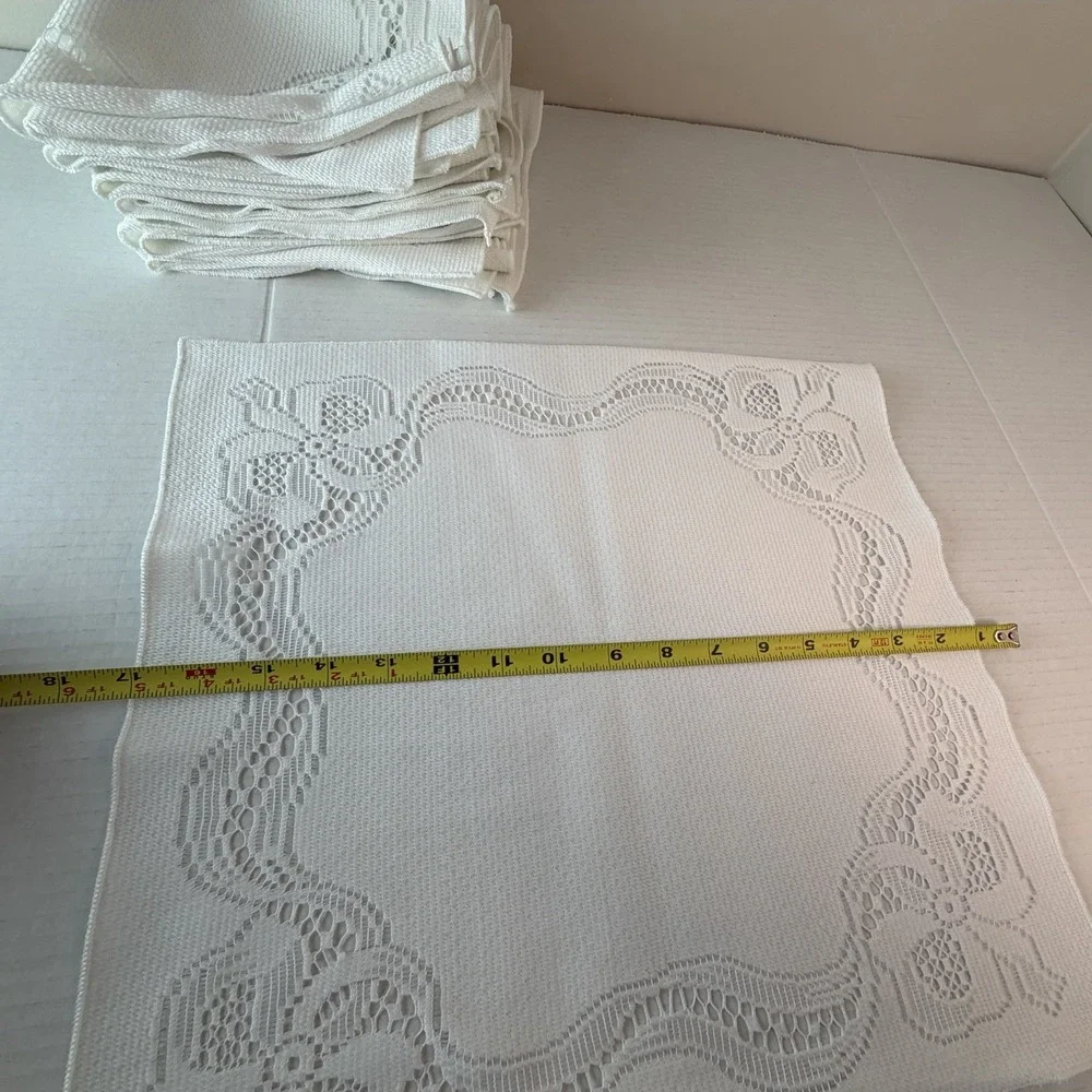 Collectibles White Lace Cutout Dinner Napkins Cottagecore 16
